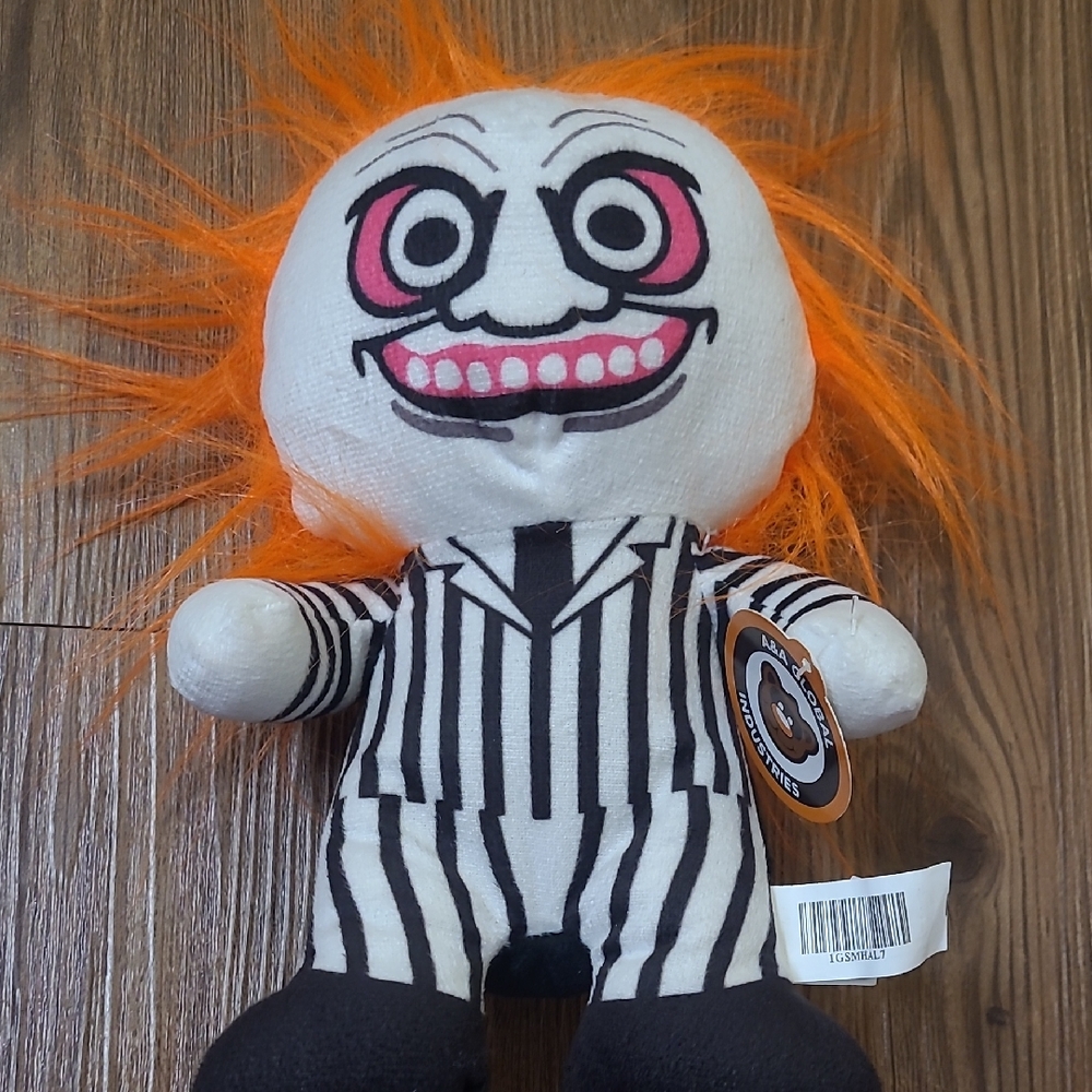 Striped Plush Toy with Orange Hair new.